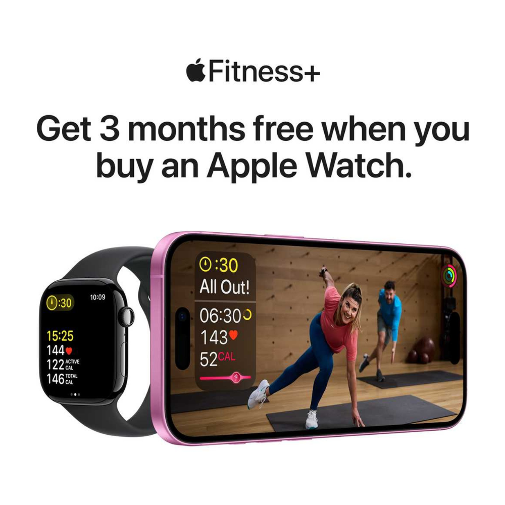 Apple Watch Series 10 GPS + Cellular 46mm Silver Aluminum Case with Blue Cloud Sport Loop