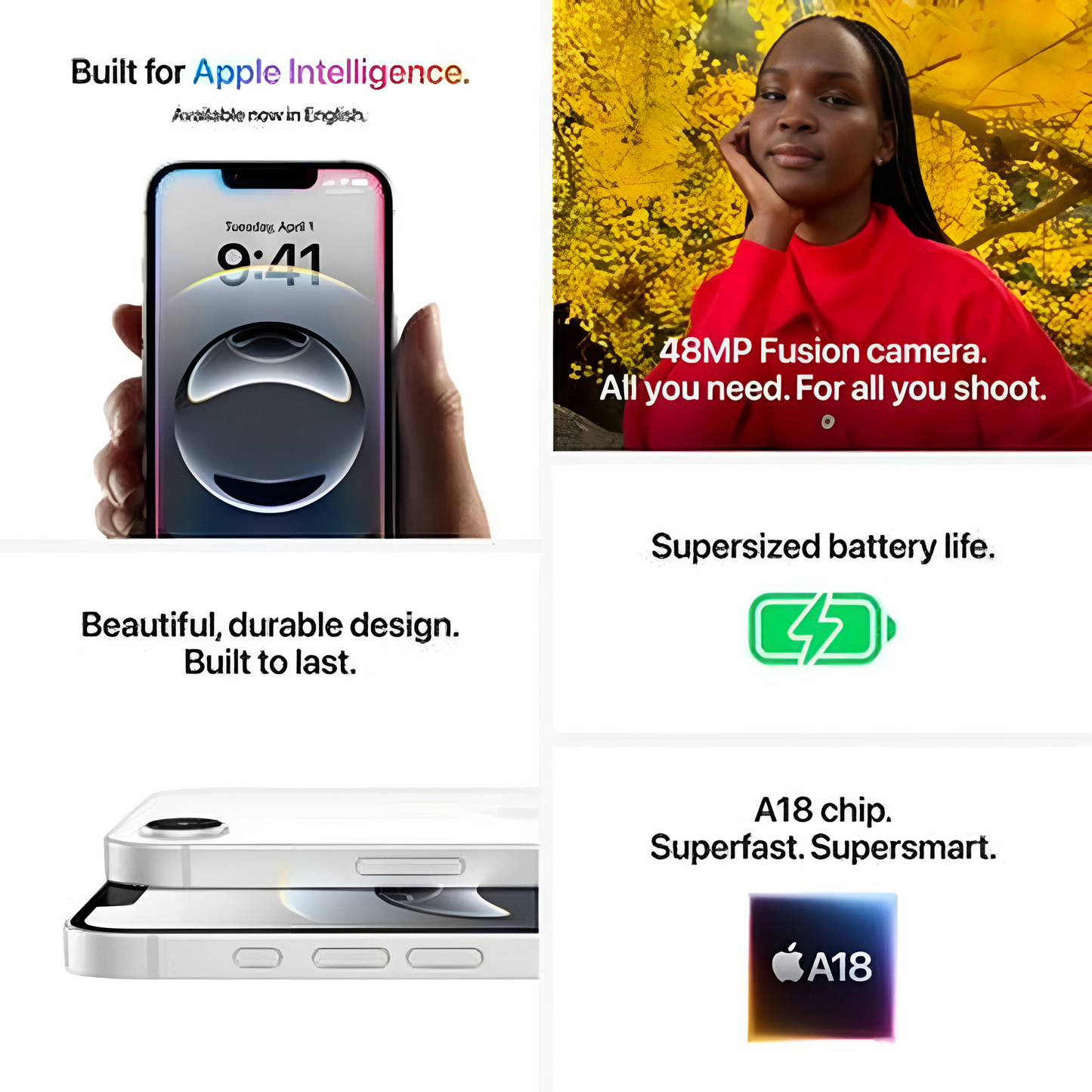 Apple iPhone 16e (128GB) – White Middle East Version with FaceTime