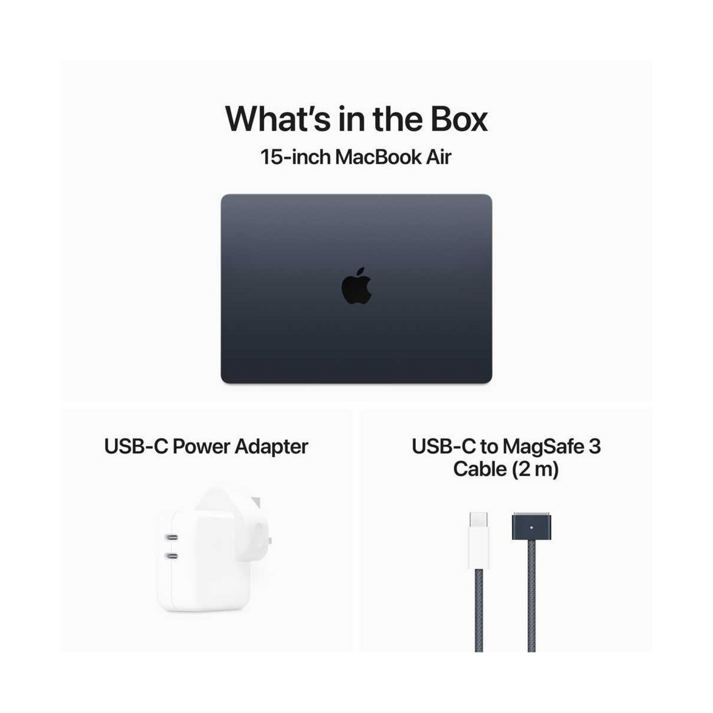 Apple MacBook Air 15-inch (2024) – M3 with 8-core CPU / 8GB RAM / 256GB SSD / 10-core GPU / macOS Sonoma / English Keyboard / Midnight / Middle East Version