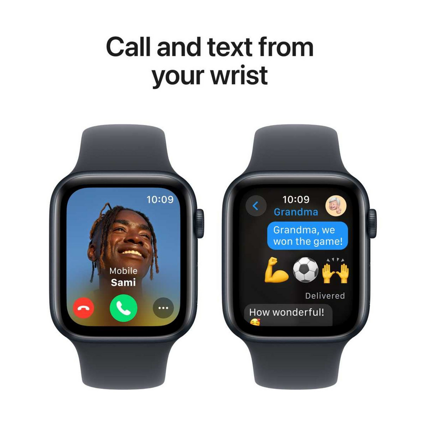 Apple Watch SE (2024) GPS 44mm Midnight Aluminum Case with Midnight Sport Band – M/L