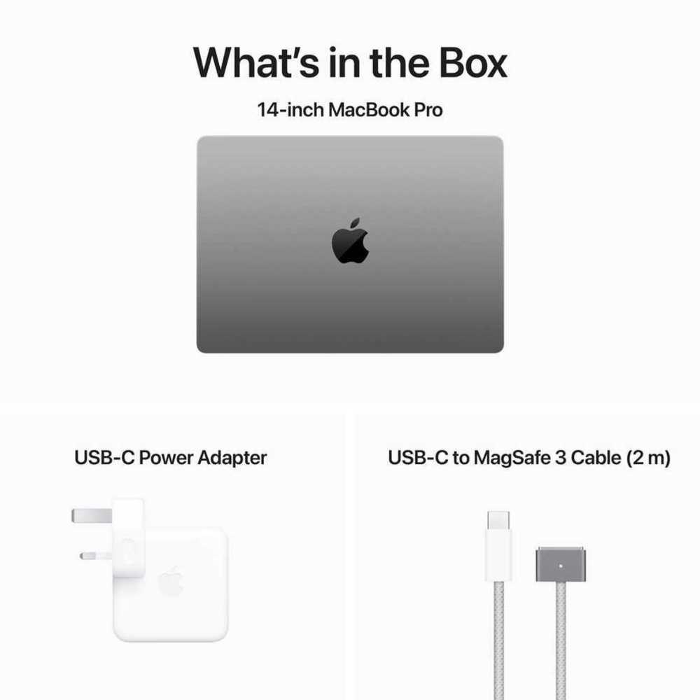Apple MacBook Pro 14-inch (2023) – M3 with 8-core CPU / 8GB RAM / 1TB SSD / 10-core GPU / macOS Sonoma / English Keyboard / Space Grey / Middle East Version