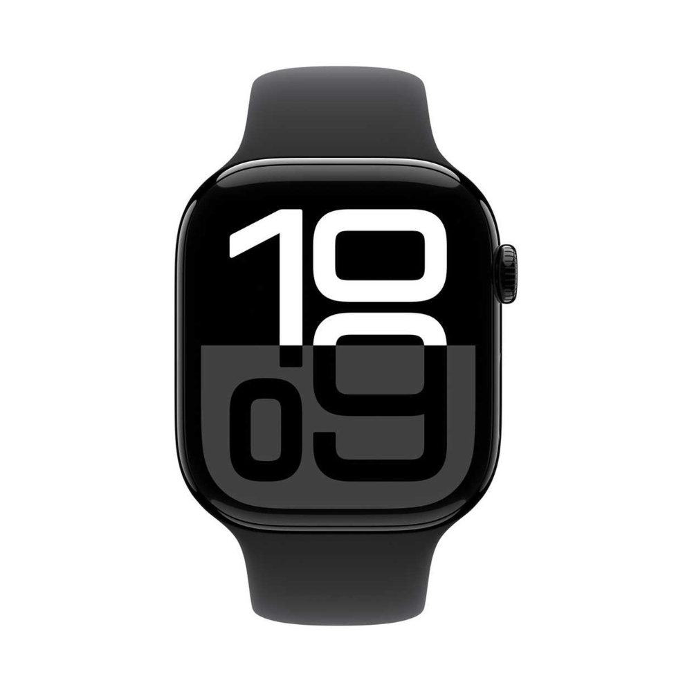 Apple Watch Series 10 GPS 46mm Jet Black Aluminum Case with Black Sport Band – S/M