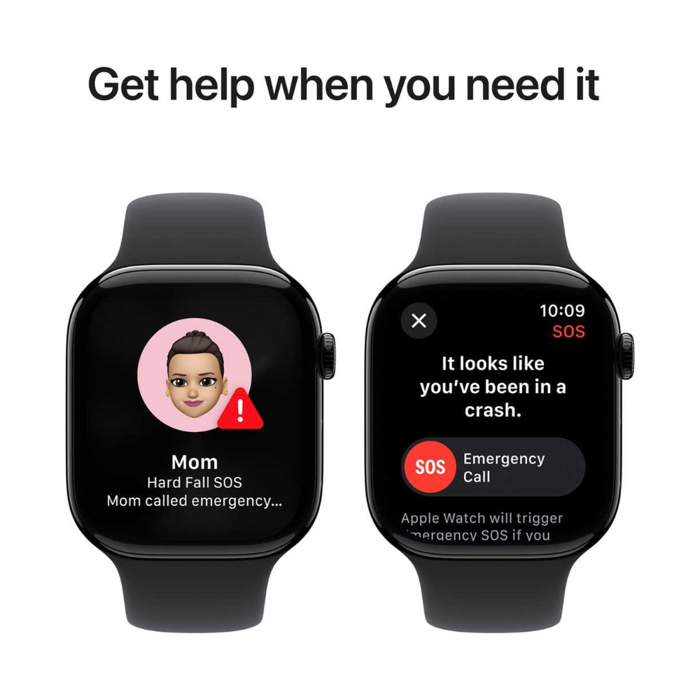 Apple Watch Series 10 GPS 46mm Jet Black Aluminum Case with Black Sport Band – S/M