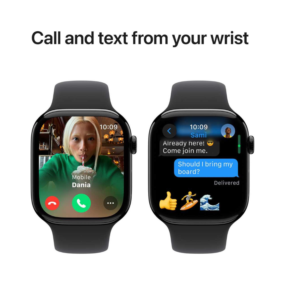 Apple Watch Series 10 GPS 46mm Jet Black Aluminum Case with Black Sport Band – S/M