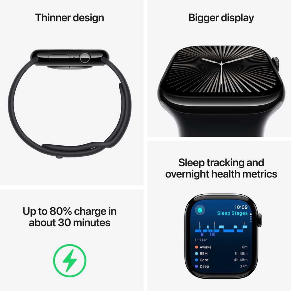 Apple Watch Series 10 GPS + Cellular 46mm Gold Titanium Case with Gold Milanese Loop – S/M