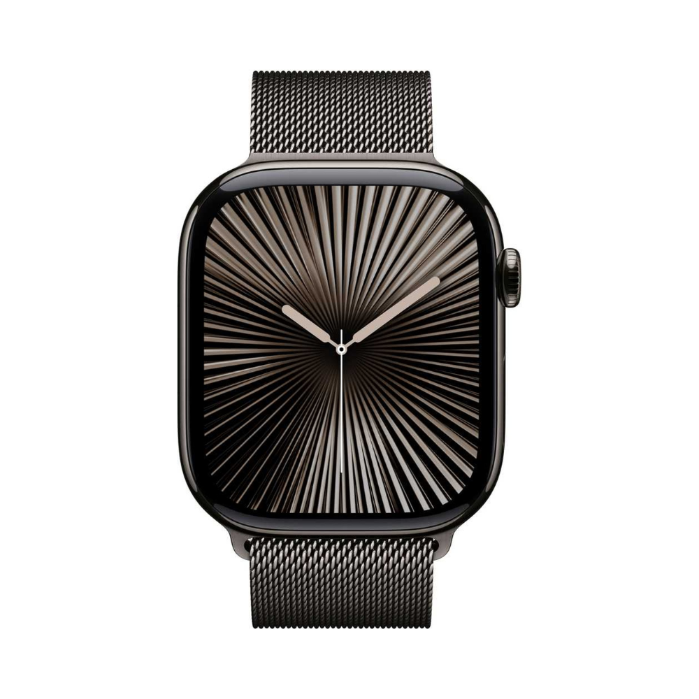 Apple Watch Series 10 GPS + Cellular 46mm – Black Stainless Steel Case with Graphite Milanese Loop, Middle East Version