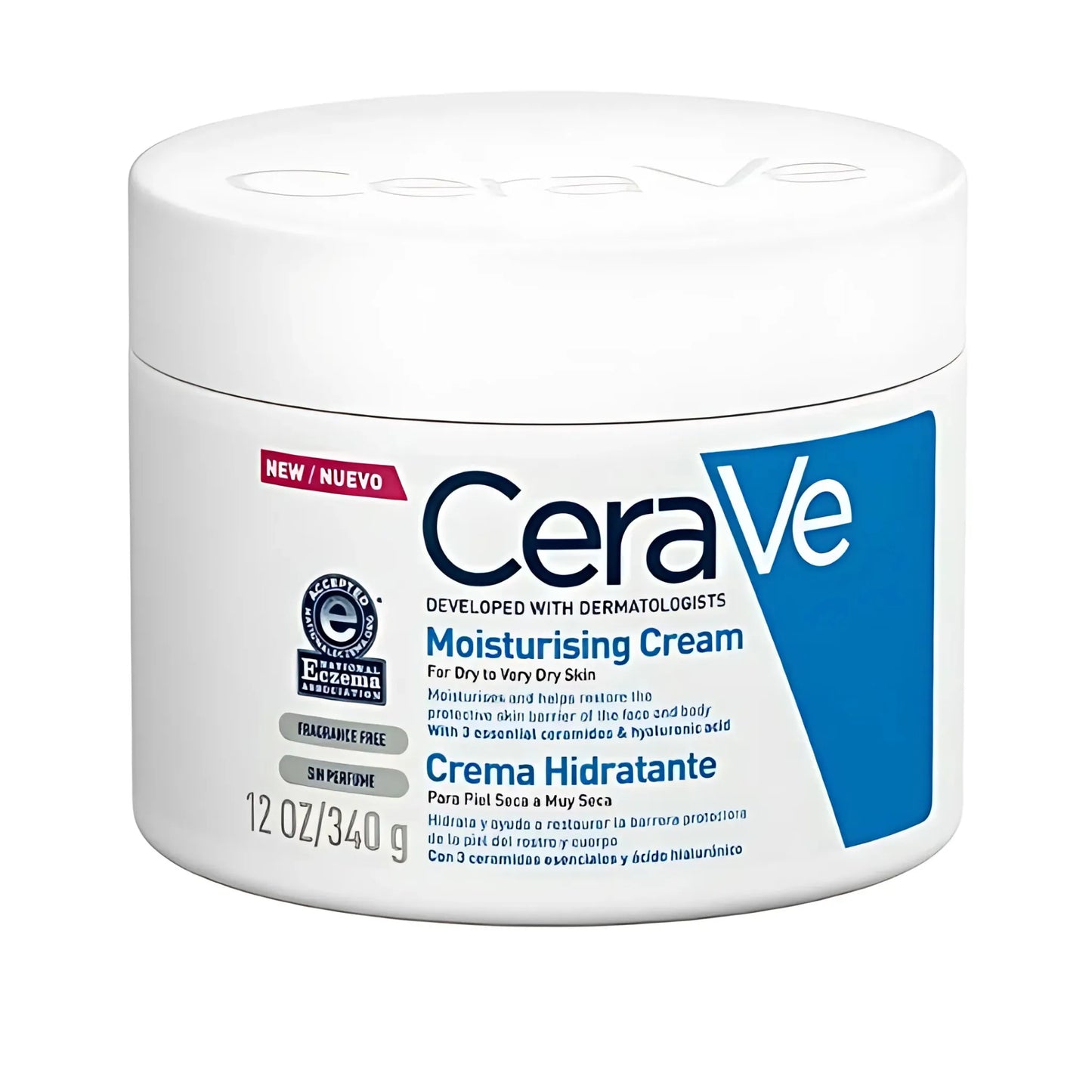 CeraVe Moisturizing Face and Body Cream with Ceramide & Hyaluronic Acid – 340g (For Dry Skin)