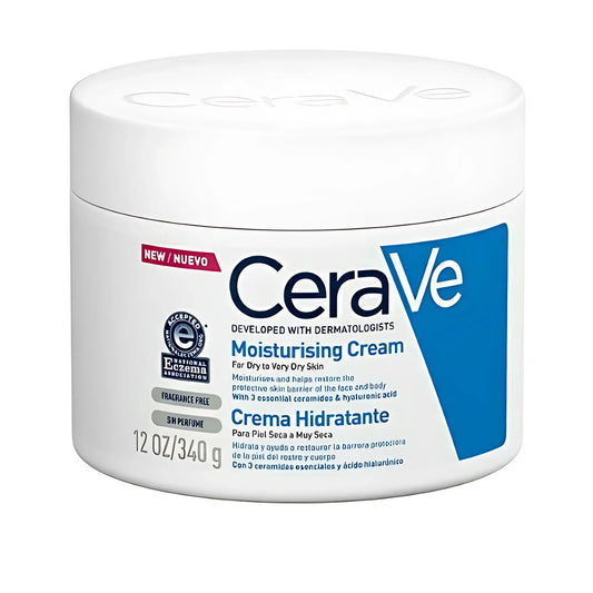 CeraVe Moisturizing Face and Body Cream with Ceramide & Hyaluronic Acid – 340g (For Dry Skin)