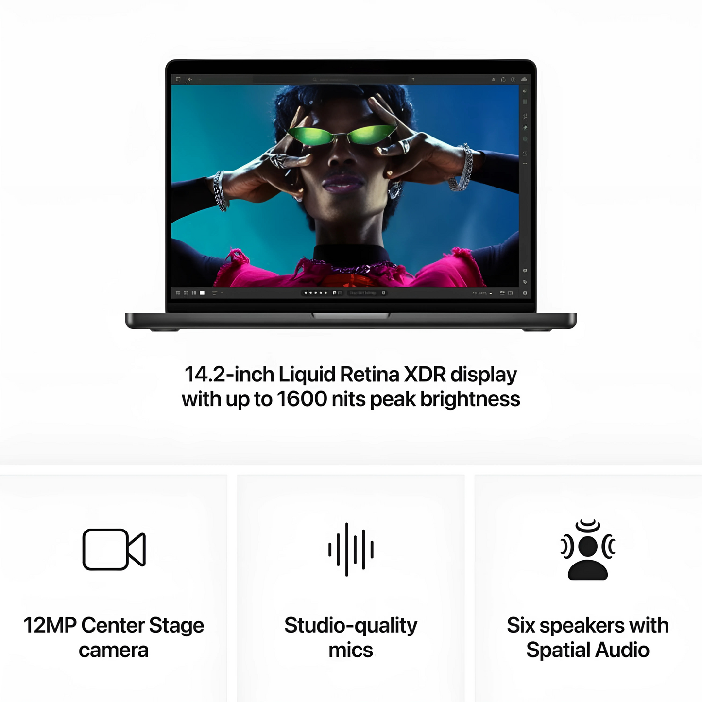 Apple MacBook Pro 14-inch (2024) – M4 Pro with 14-core CPU / 24GB RAM / 1TB SSD / 20-core GPU / macOS Sequoia / English & Arabic Keyboard / Space Black / Middle East Version