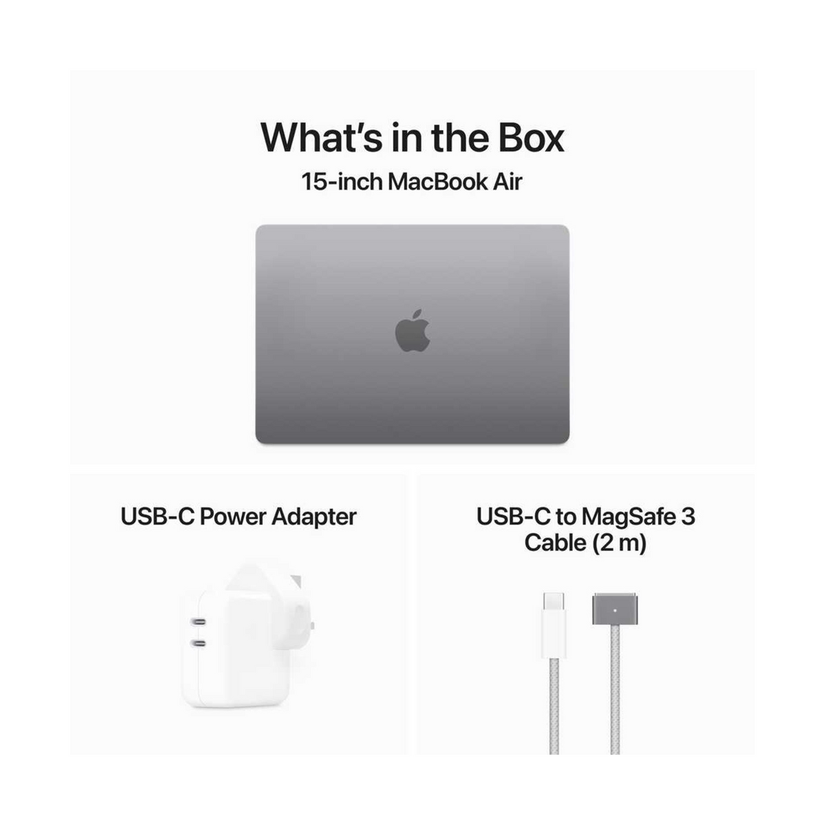 Apple MacBook Air 15-inch (2024) – M3 with 8-core CPU / 8GB RAM / 256GB SSD / 10-core GPU / macOS Sonoma / English Keyboard / Space Grey / Middle East Version