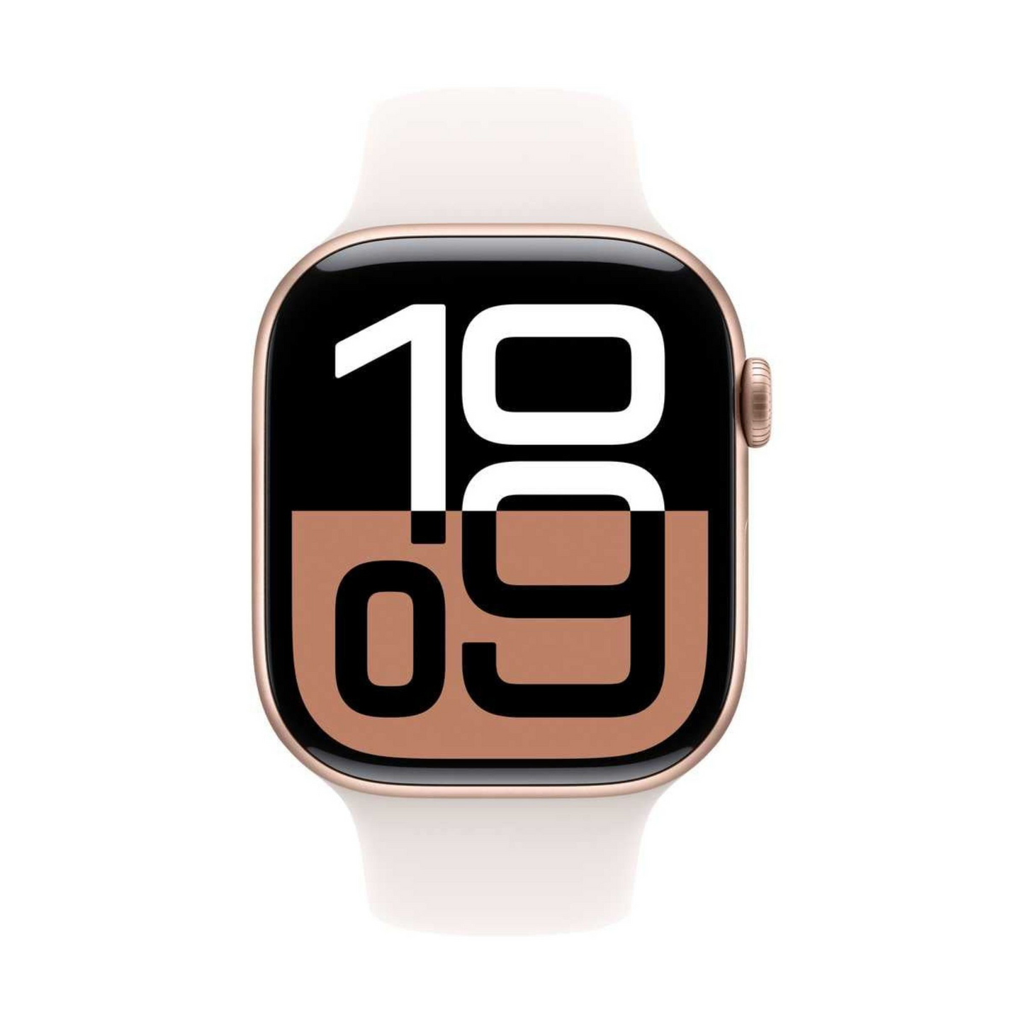 Roll over image to zoom in APPLE  Apple Watch Series 10 GPS 46mm Rose Gold Aluminum Case with Light Blush Sport Band – M/L