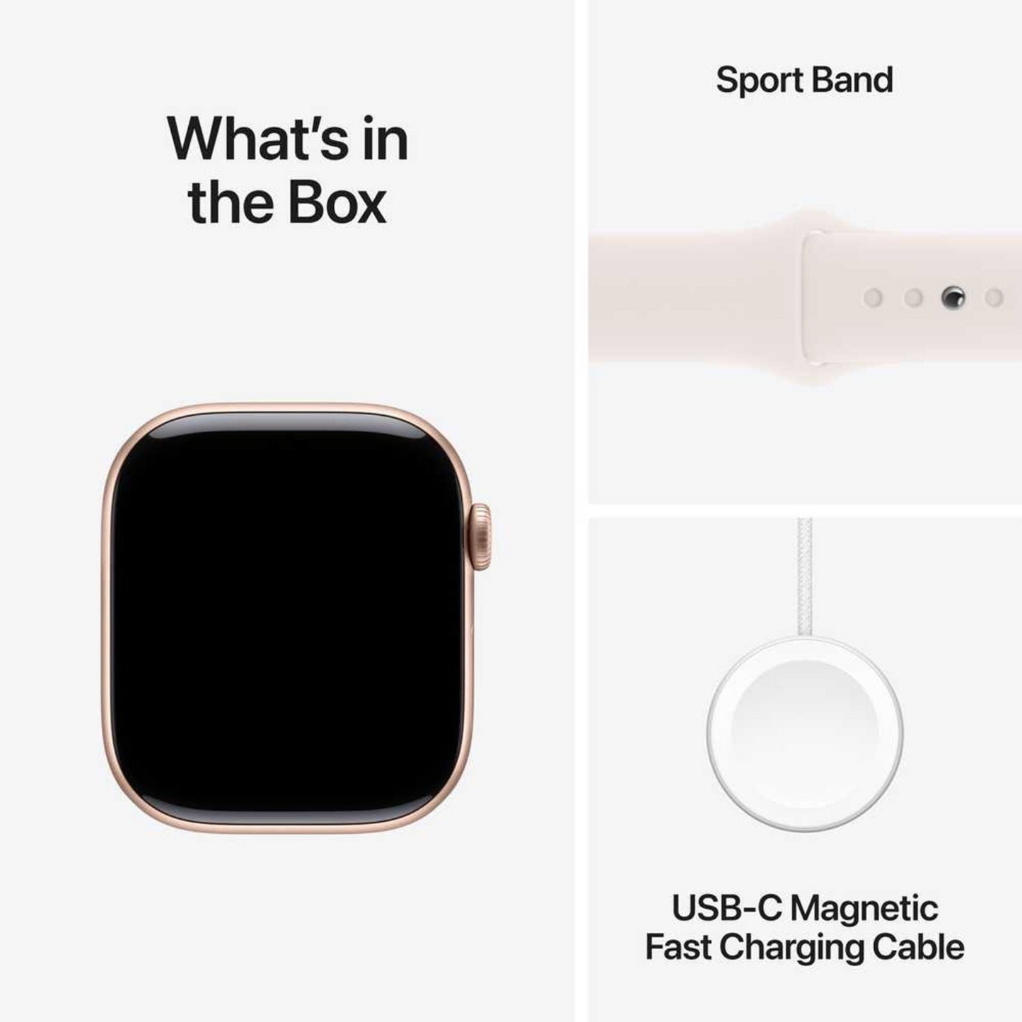 Roll over image to zoom in APPLE  Apple Watch Series 10 GPS 46mm Rose Gold Aluminum Case with Light Blush Sport Band – M/L