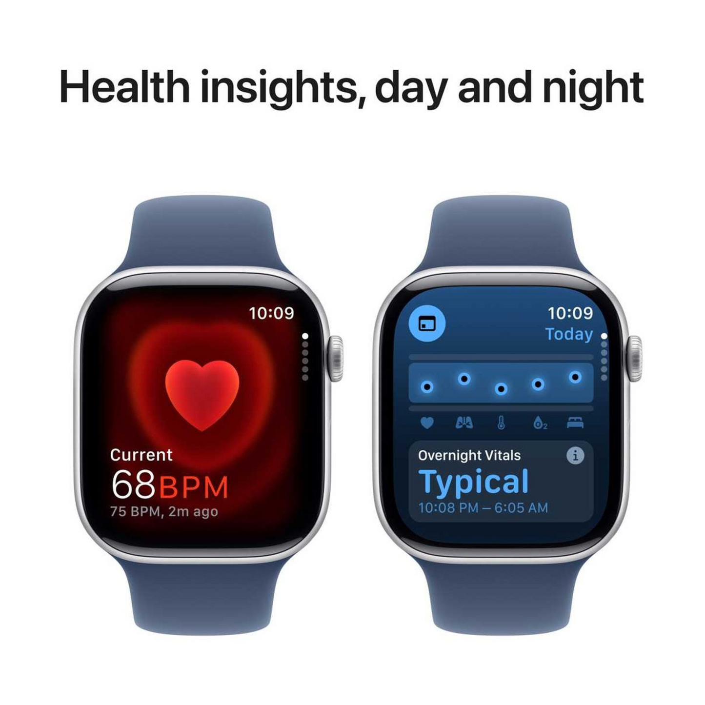 Apple Watch Series 10 GPS 46mm Silver Aluminum Case with Denim Sport Band – M/L