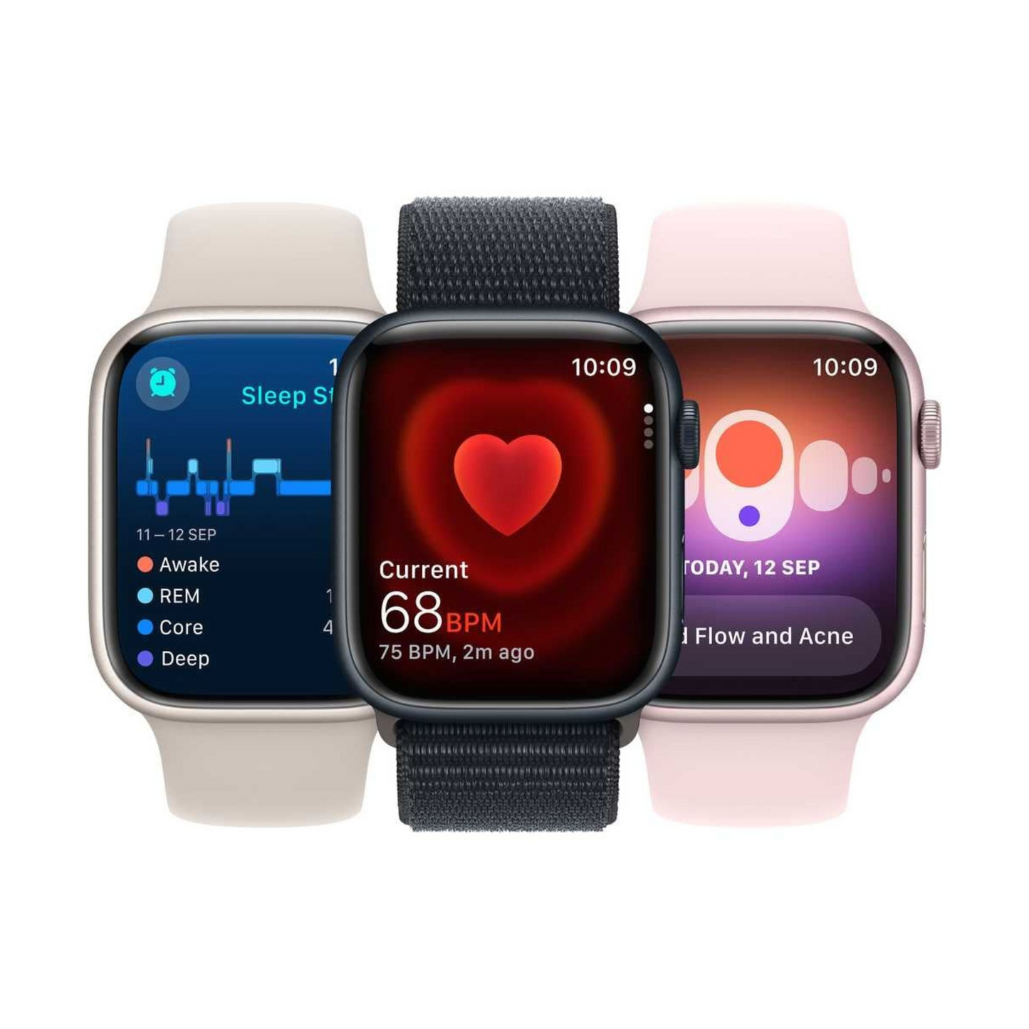 Apple Watch Series 9 GPS 45mm Silver Aluminum Case with Storm Blue Sport Band M/L