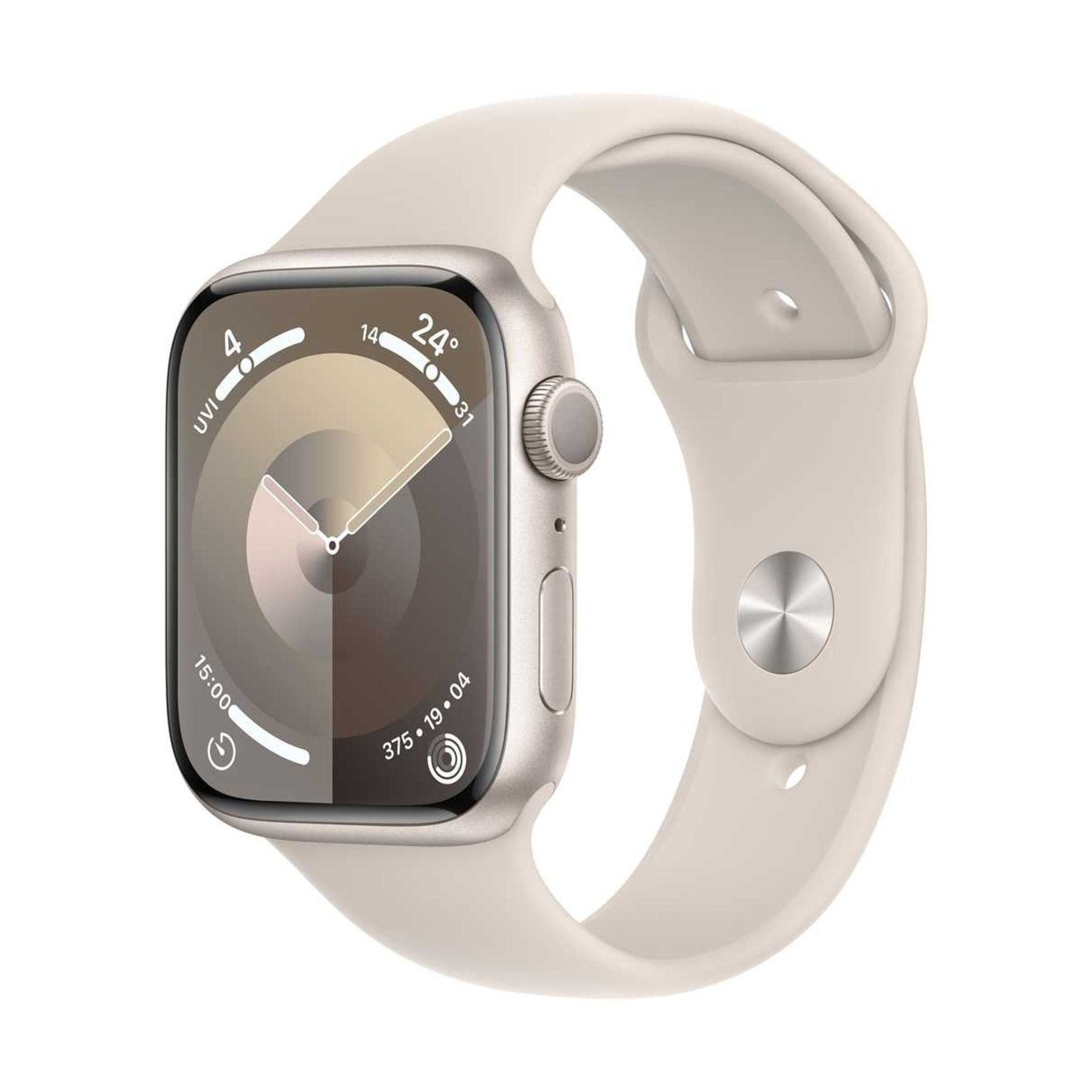 Apple Watch Series 9 GPS 45mm Starlight Aluminum Case with Starlight Sport Band M/L