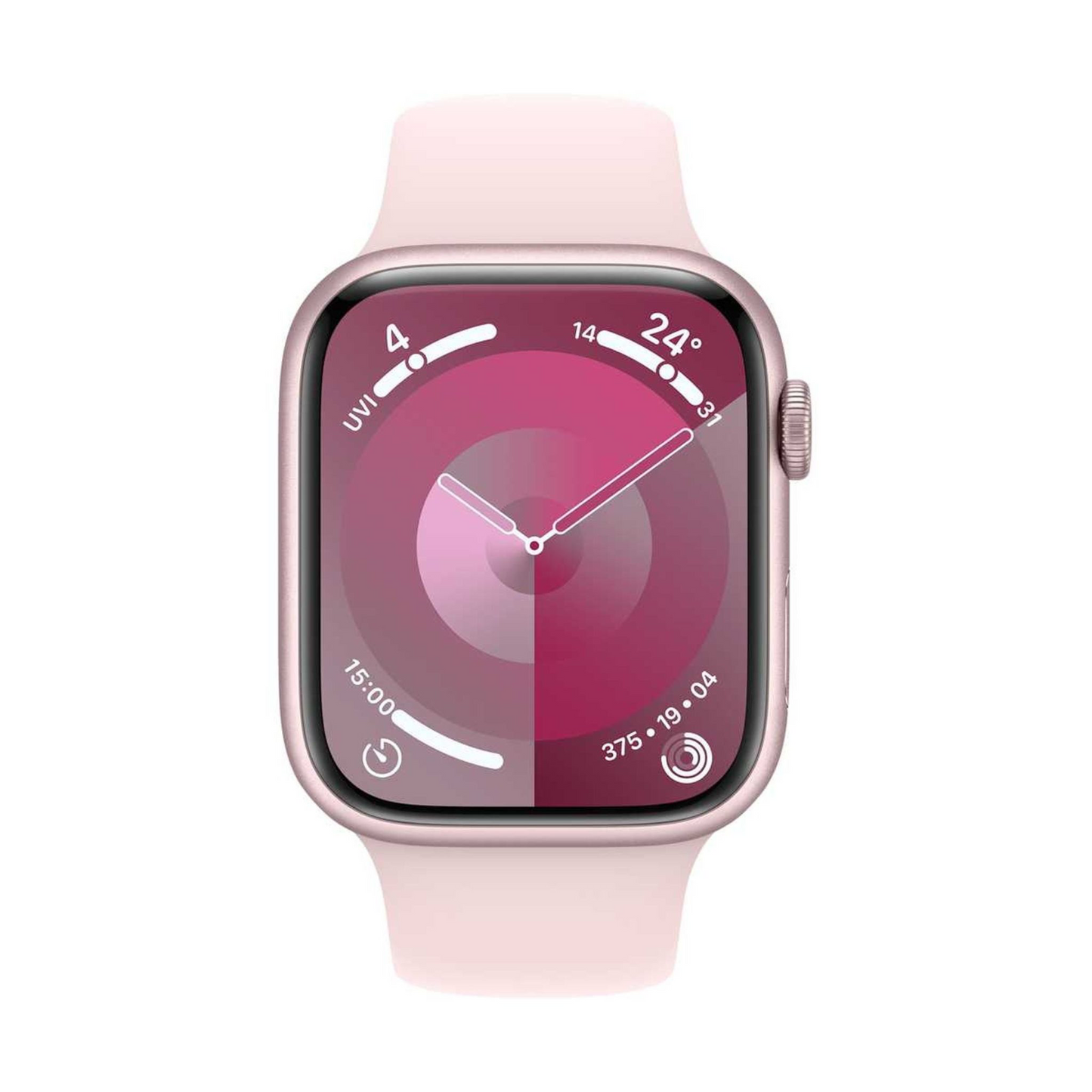 Apple Watch Series 9 GPS 45mm Pink Aluminum Case with Light Pink Sport Band M/L