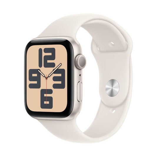 Apple Watch SE (2024) GPS 44mm Starlight Aluminum Case with Starlight Sport Band – M/L