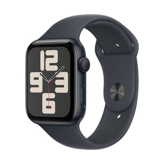 Apple Watch SE (2024) GPS 44mm Midnight Aluminum Case with Midnight Sport Band – M/L